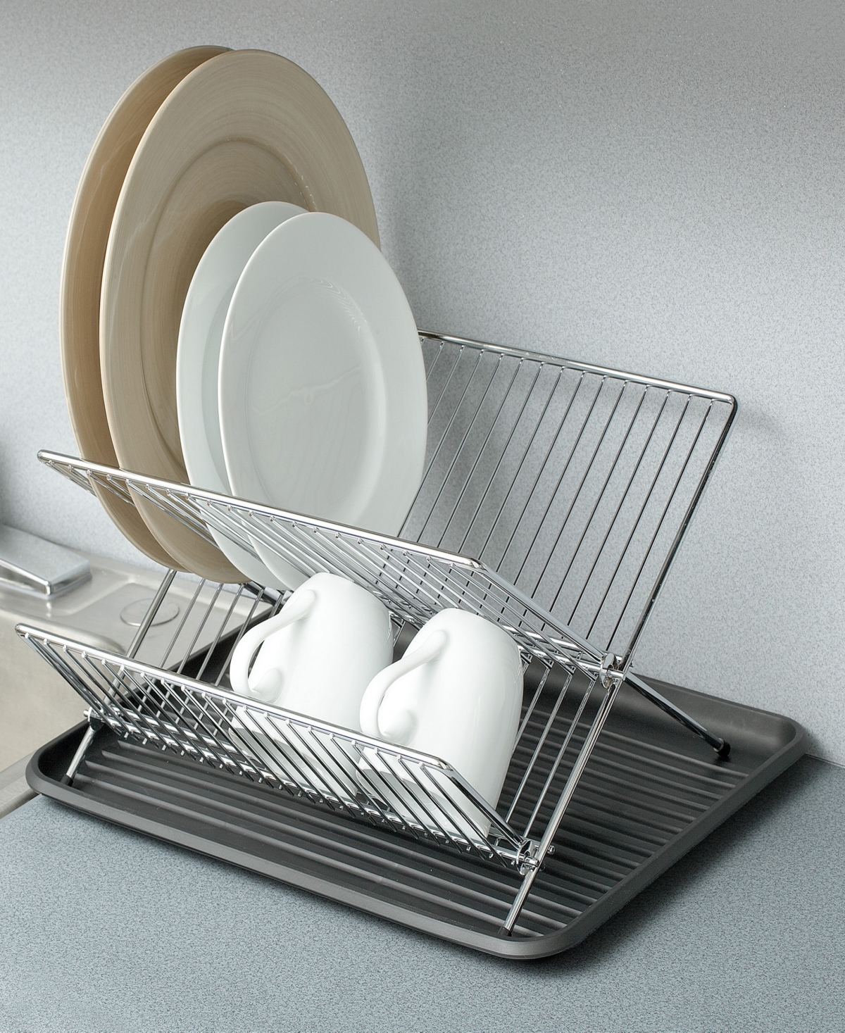 Shop Smart Design Dish Drainer Rack With In Sink Or Counter Drying In Chrome