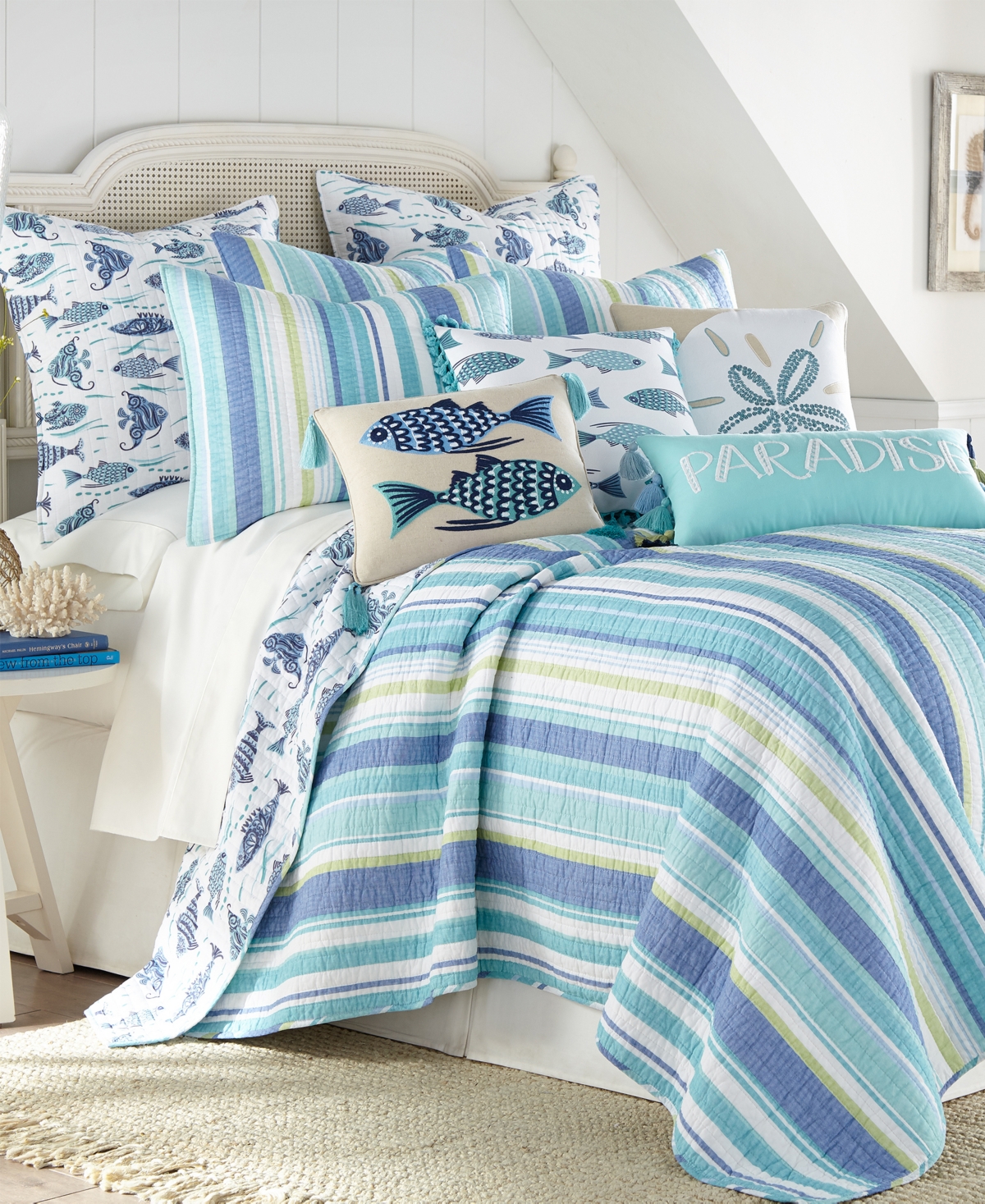 Levtex Laida Beach Whimsical Fish 2-pc. Sham Set, European In Blue