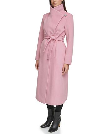 Kenneth Cole Women s Belted Maxi Wool Coat with Fenced Collar Macy s