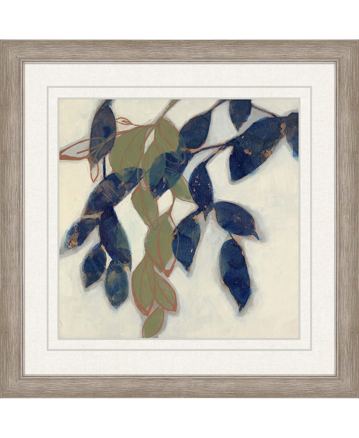 Paragon Picture Gallery Entwined Leaves I Framed Art In Blue