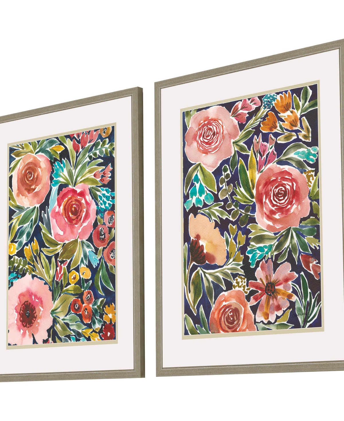 Shop Paragon Picture Gallery Flower Patch Framed Art, Set Of 2 In Multi