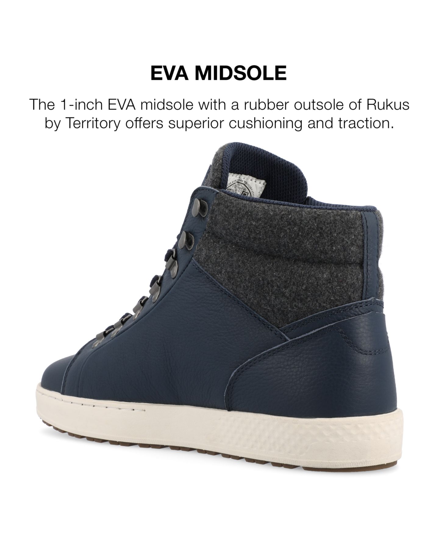 Мужские кроссовки Territory Ruckus Tru Comfort Foam High Top, цвет: Синий — фото 8