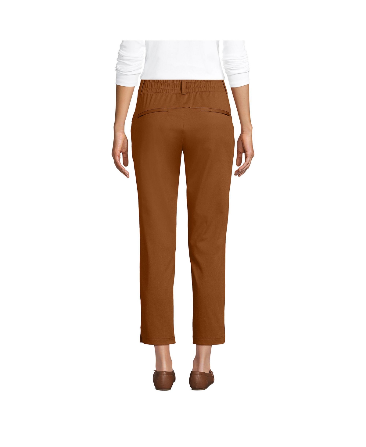 Lands' End Women's Flex Mid Rise Pull On Crop Pants
