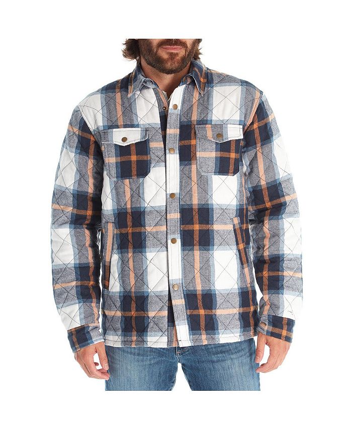 PX Clothing Men's Heavy Quilted Plaid Shirt Jacket - Macy's
