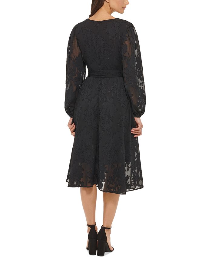 kensie Women's VNeck Chiffon Fit & Flare Dress Macy's