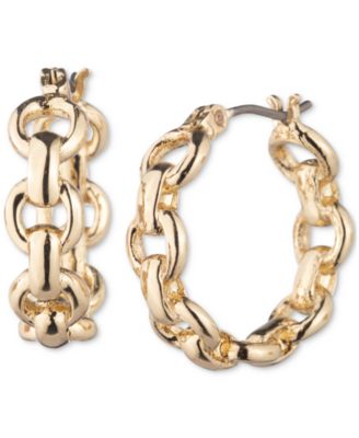 Lauren Ralph Lauren Gold-Tone Small Chain Link Hoop Earrings, 0.6 - Macy's