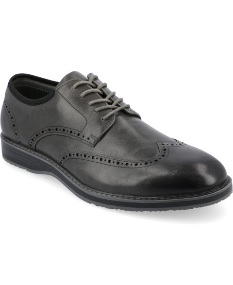 Мужские туфли Vance Co. Ozzy Wingtip Tru Comfort Foam Hybrid Dress Shoes, цвет: Угольный