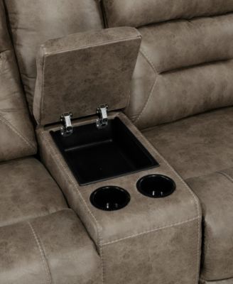 White Label Berenson 81" Double Reclining Love Seat with Center Console