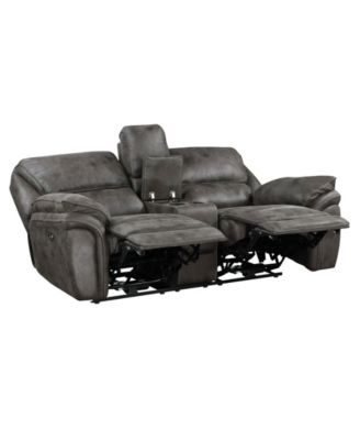 White Label Fleming 80" Power Double Reclining Love Seat with Center Console