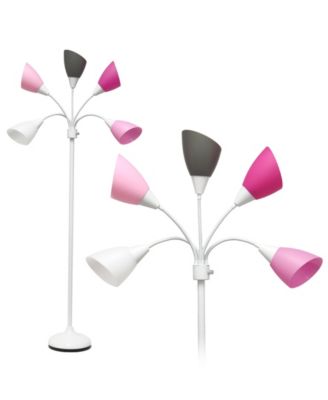 Simple Designs 5 Light Adjustable Gooseneck Floor Lamp with Shades