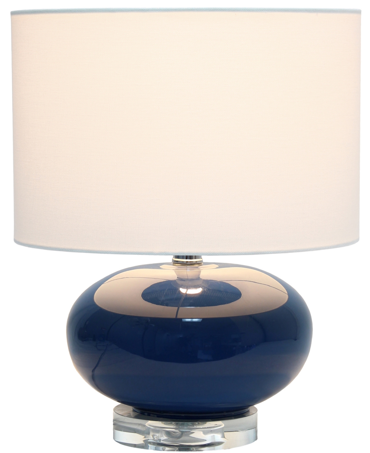 All The Rages 15.25" Modern Overload Glass Bedside Table Lamp With White Fabric Shade In Blue