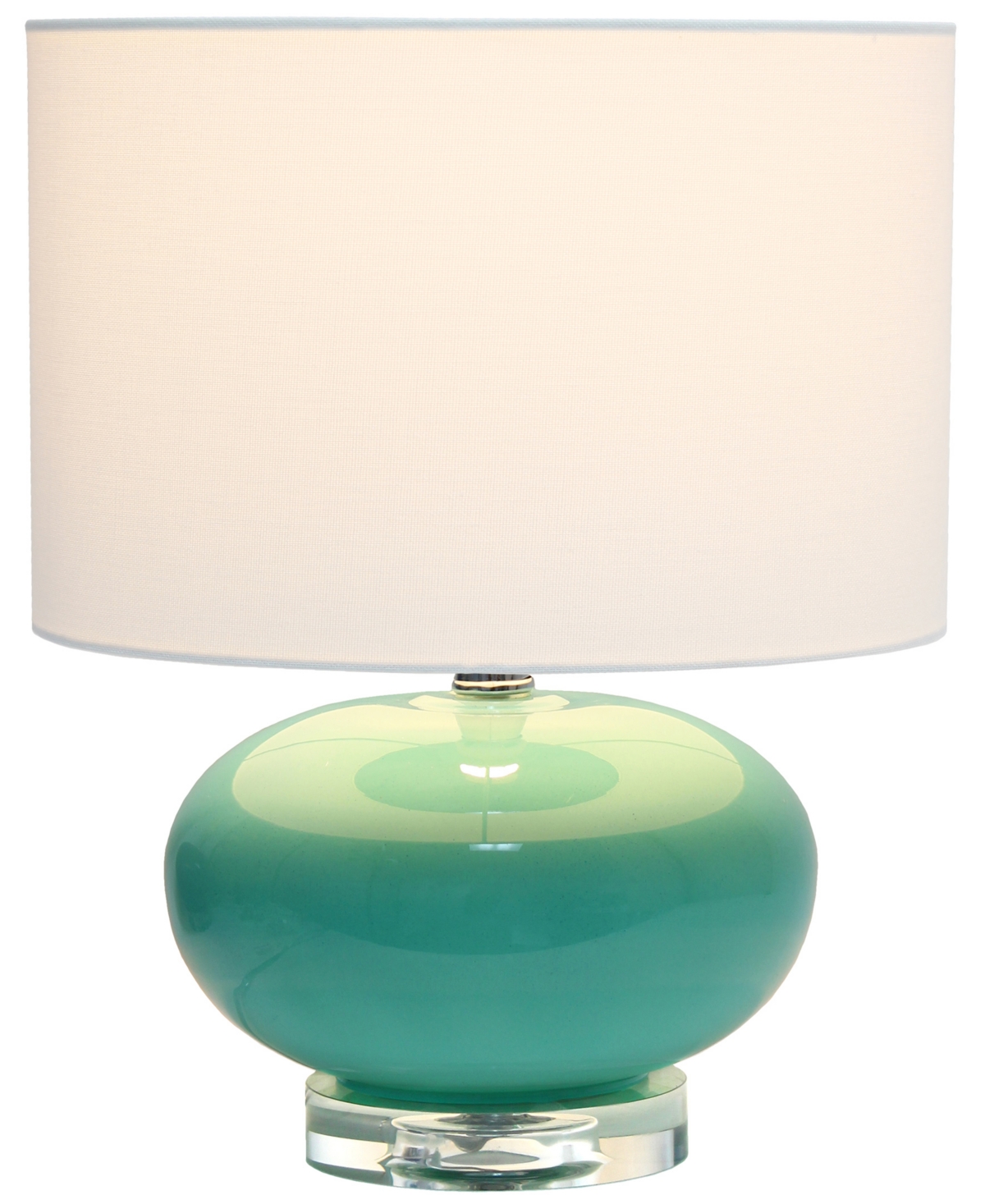 All The Rages 15.25" Modern Overload Glass Bedside Table Lamp With White Fabric Shade In Aqua