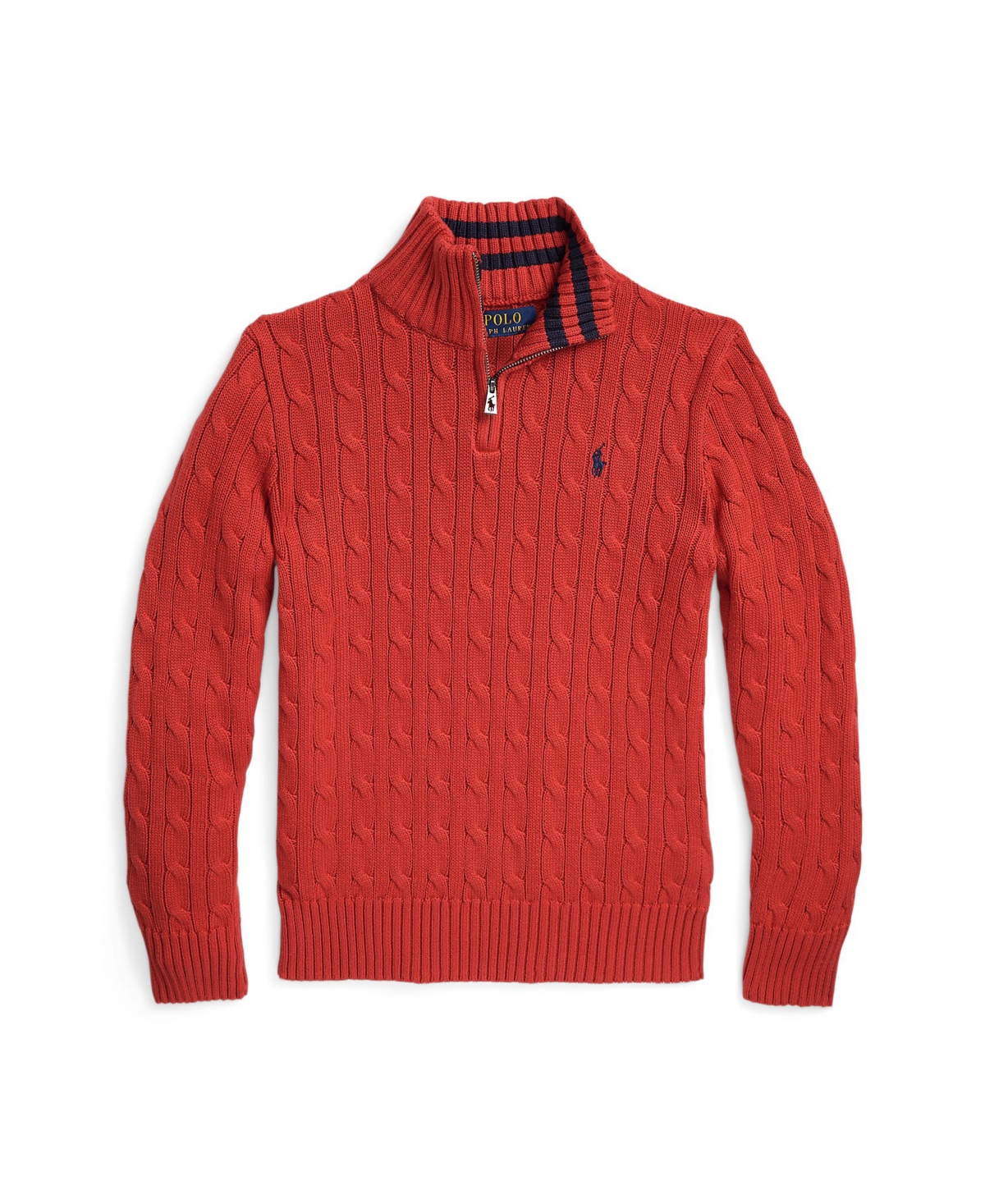 Red ralph lauren half zip sweater sales
