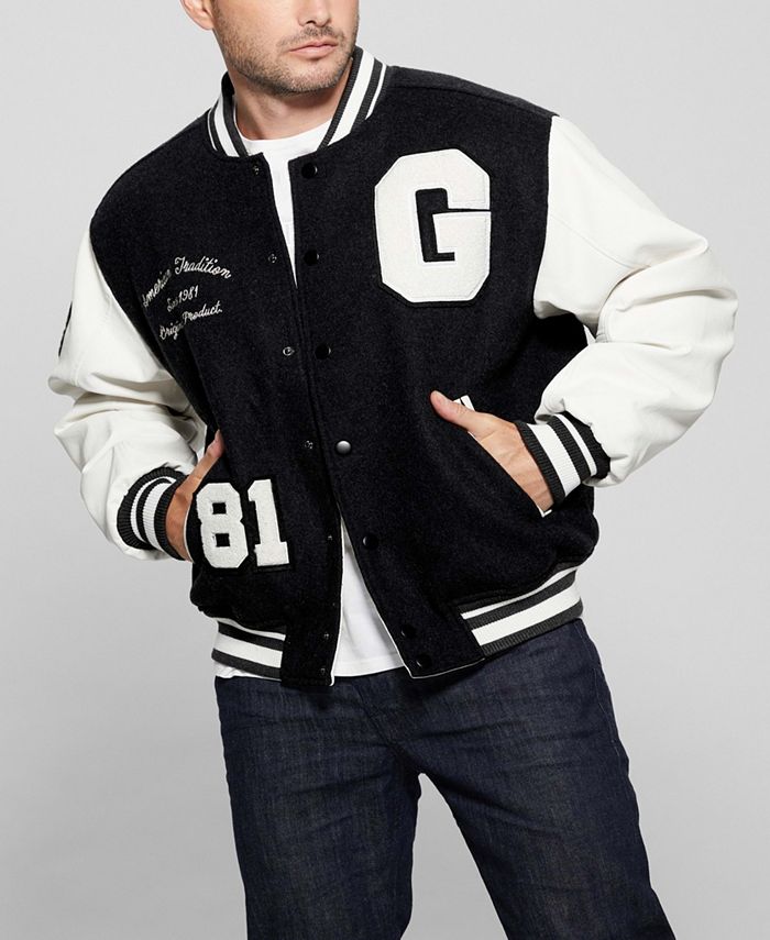 GUESS Men's 81 Varsity Patches Jacket Macy's