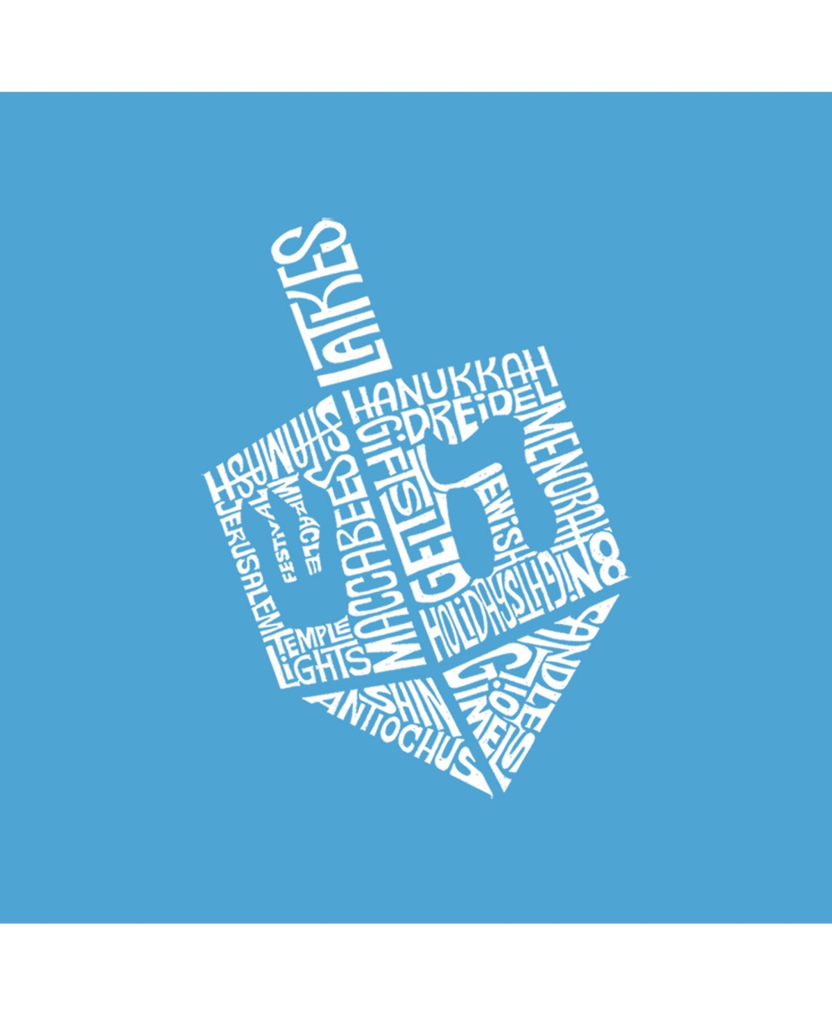 Hanukkah Dreidel - Girl's Child Word Art T-Shirt