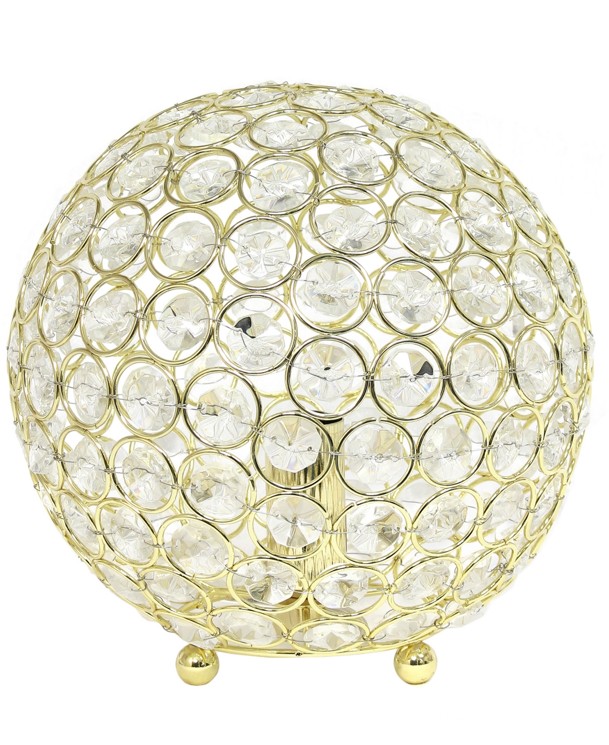 All The Rages Lalia Home Elipse 8" Metal Crystal Orb Table Lamp In Gold