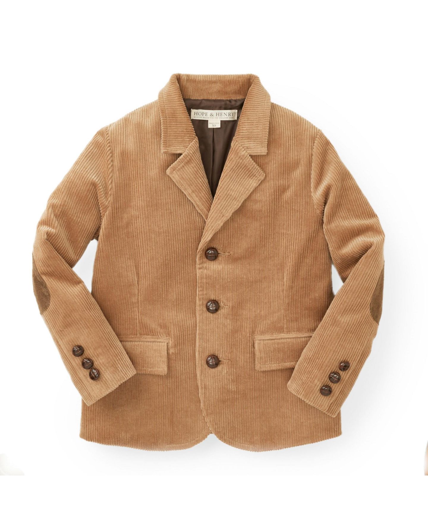 Пиджак Hope & Henry Organic Corduroy Blazer для мальчиков, цвет: Средний коричневый — фото 1