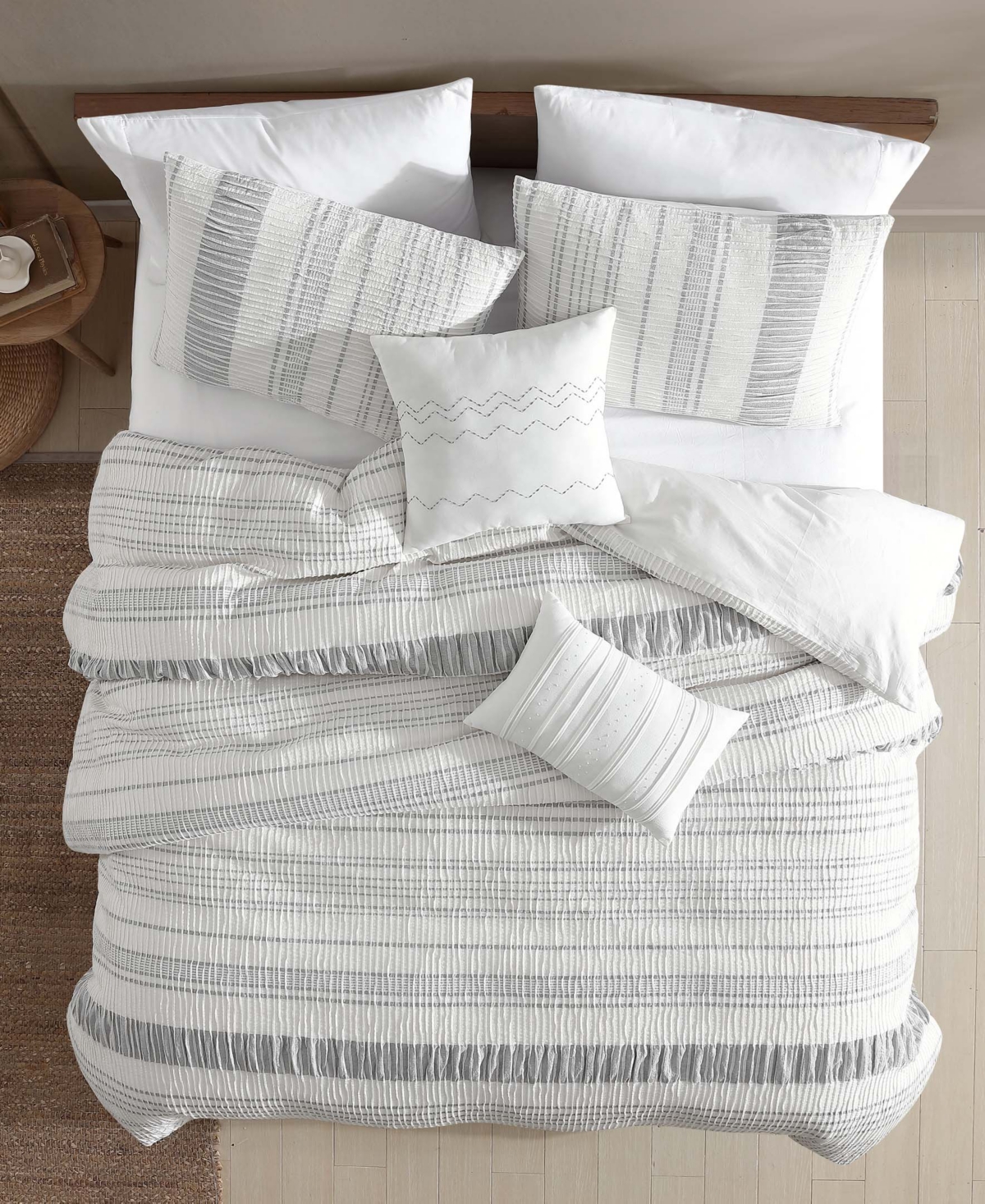 Shop Riverbrook Home Sutton 6-pc. Comforter With Removable Cover Set, Queen In Ivory,gray
