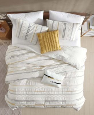 Shop Riverbrook Home Whitten 6 Pc. Comforter With Removable Cover Sets In Ivory,gold,gray