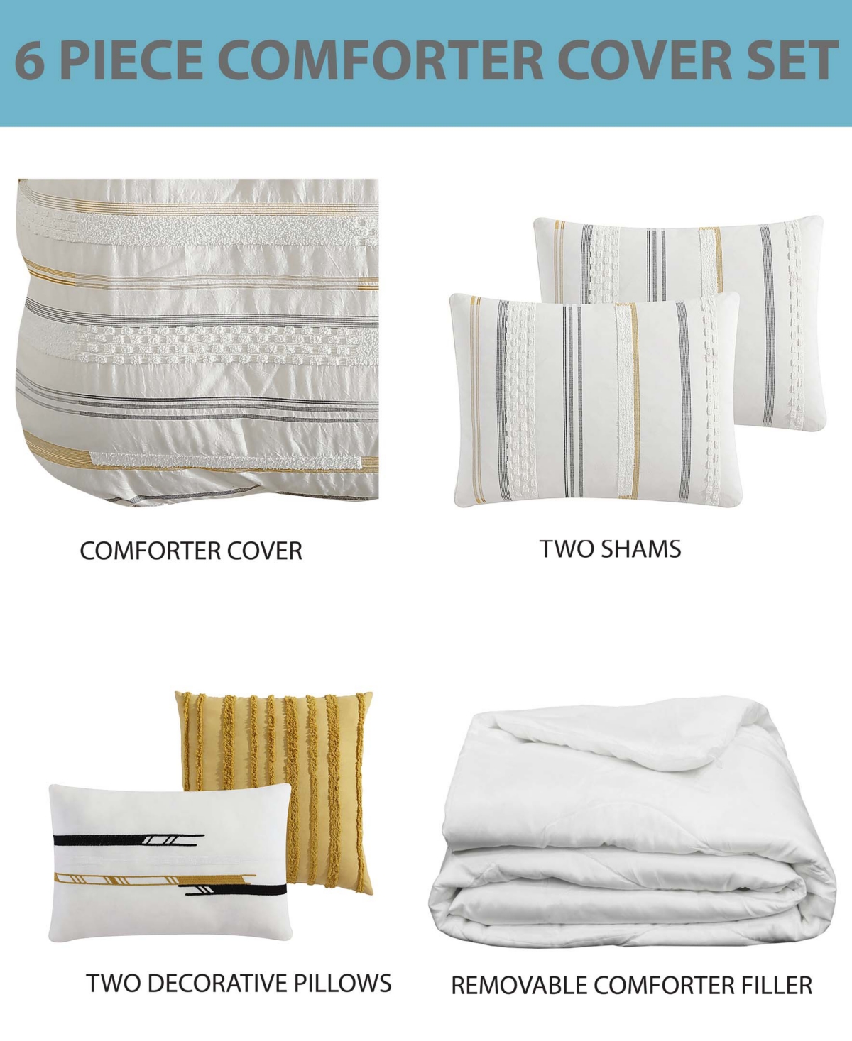 Shop Riverbrook Home Whitten 6-pc. Comforter With Removable Cover Set, Queen In Ivory,gold,gray