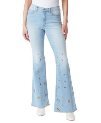 Jessica Simpson - Women's Charmed Embroidered Flare-Leg Denim Jeans