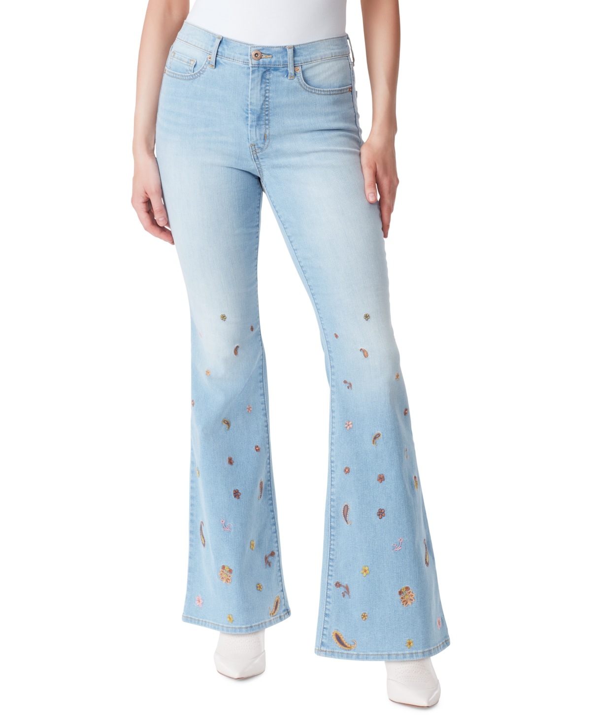 Jessica Simpson Women's Charmed Embroidered Flare-leg Denim Jeans In Bloom