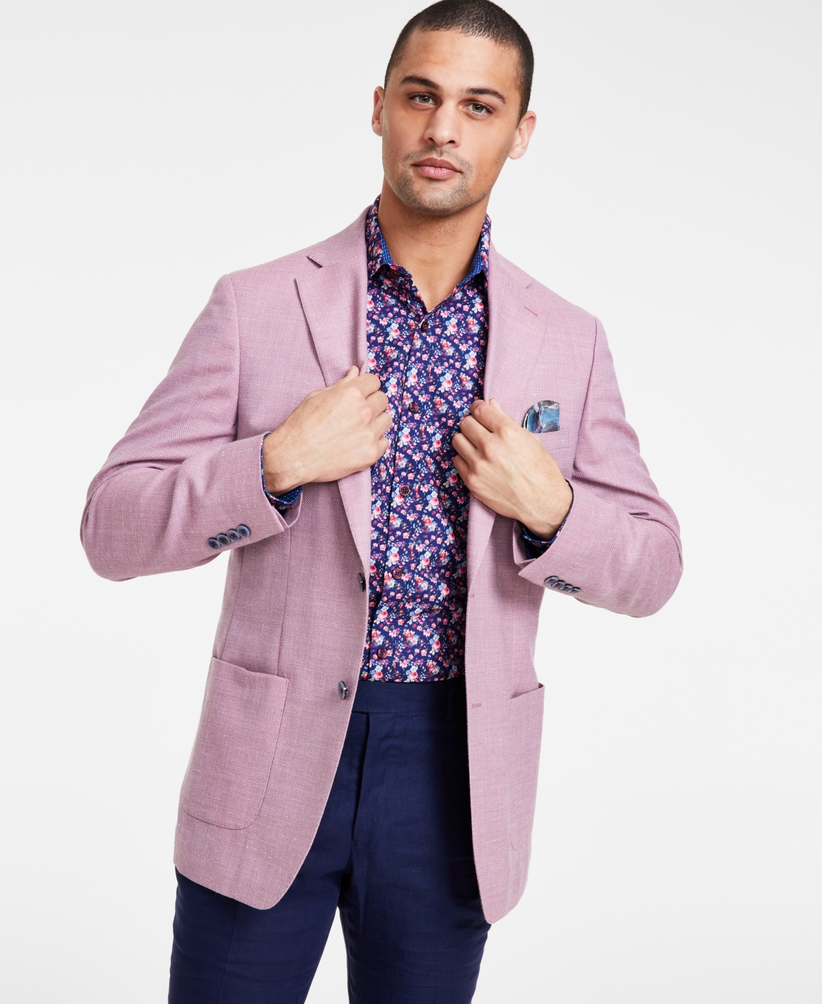 Men's Slim-Fit Lilac Weave Wool-Blend Sport Coat - Lilac