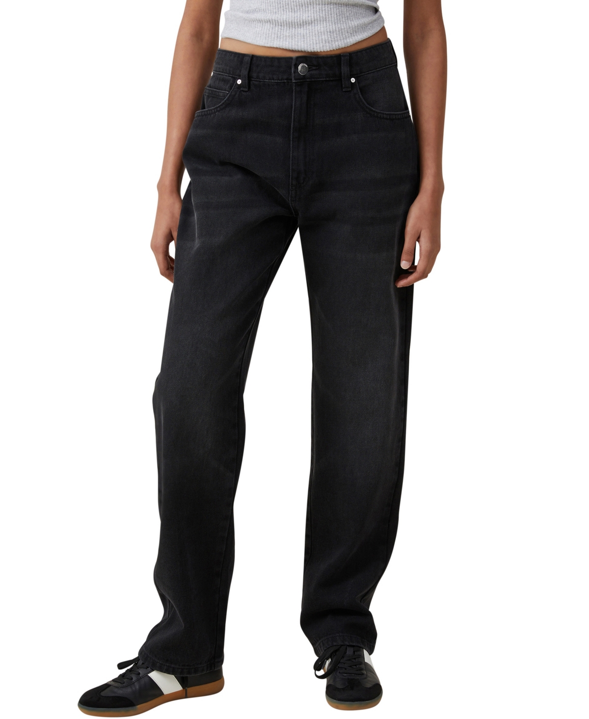 Women's Long Straight Jeans - Black Pep