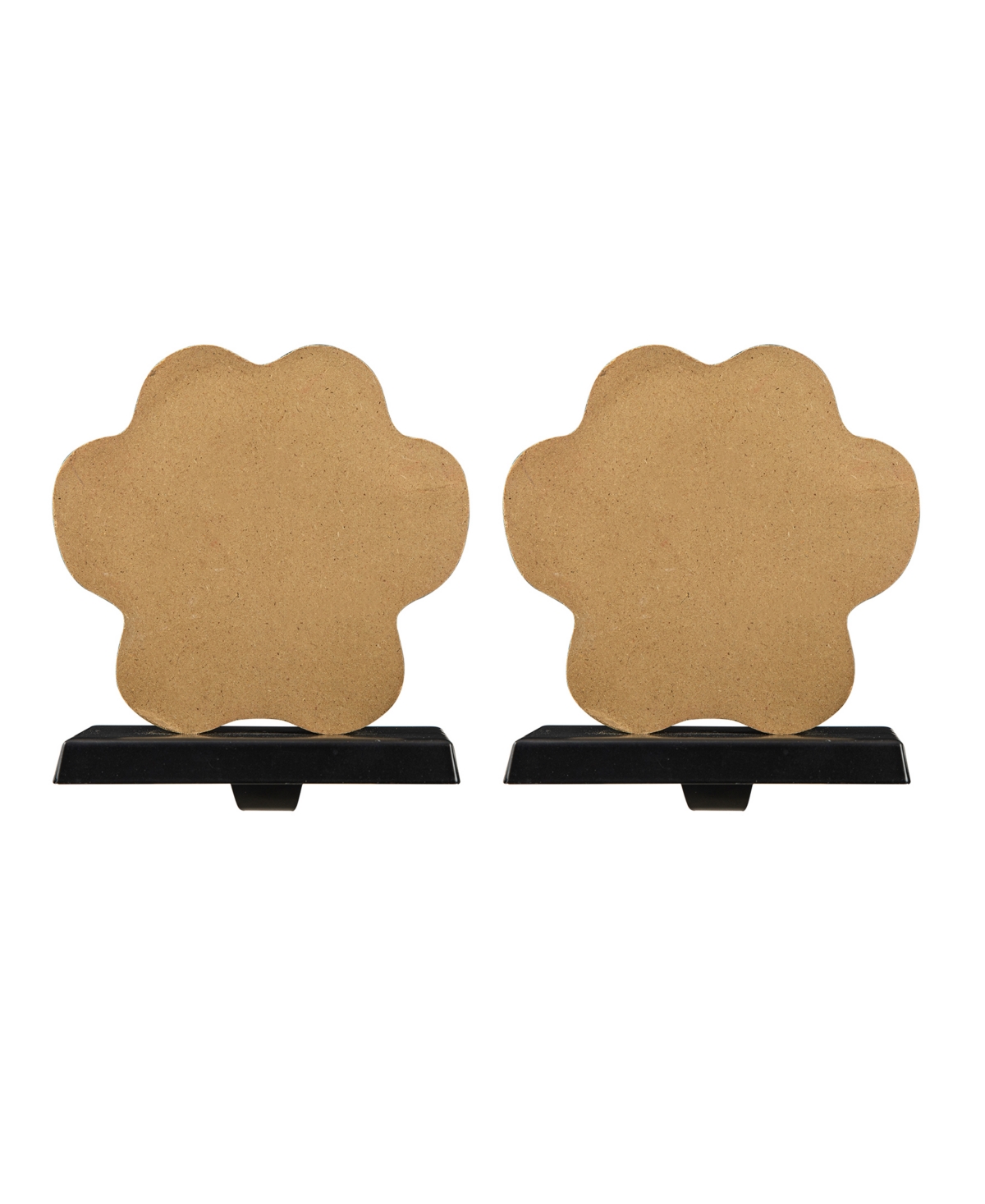 Glitzhome 2 Pack H Wooden and Metal Paw Stocking Holder