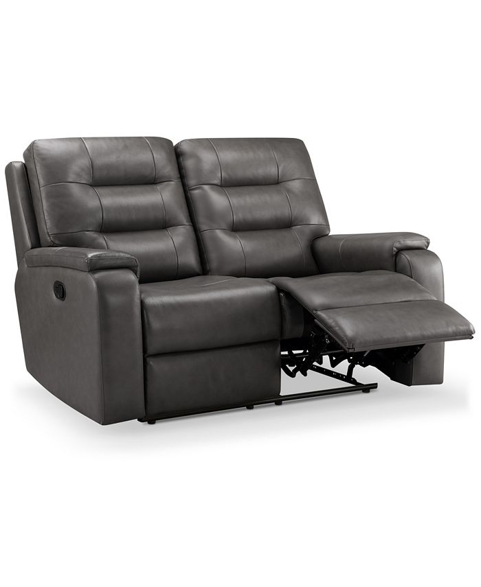 Abbyson Living Waylen 59" TopGrain Leather Manual Reclining Loveseat
