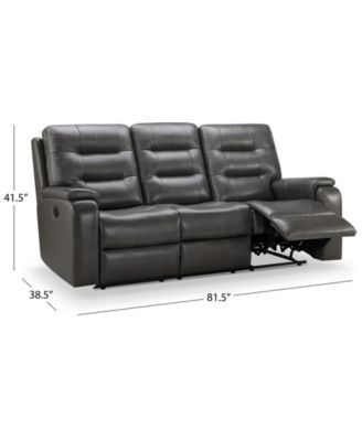 Waylen 81.5" Top-Grain Leather Manual Reclining Sofa
