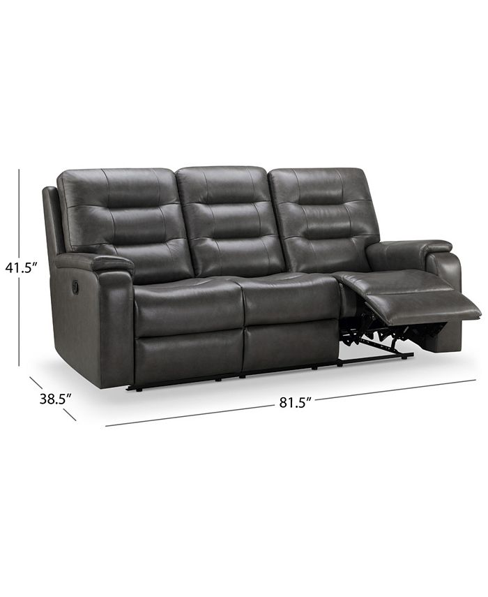 Abbyson Living Waylen 81.5" TopGrain Leather Manual Reclining Sofa