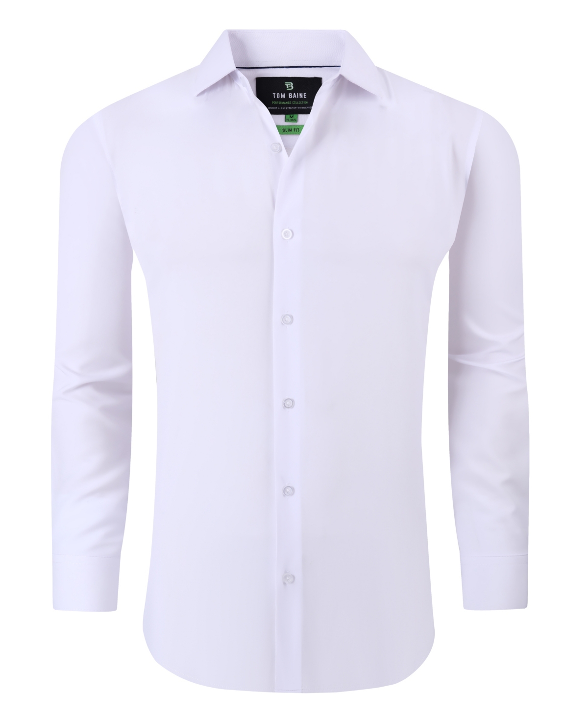 Tom Baine Men's Performance Stretch Solid Button Down Shirt In White