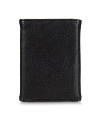 Men's Enameled Logo Leather Trifold Wallet