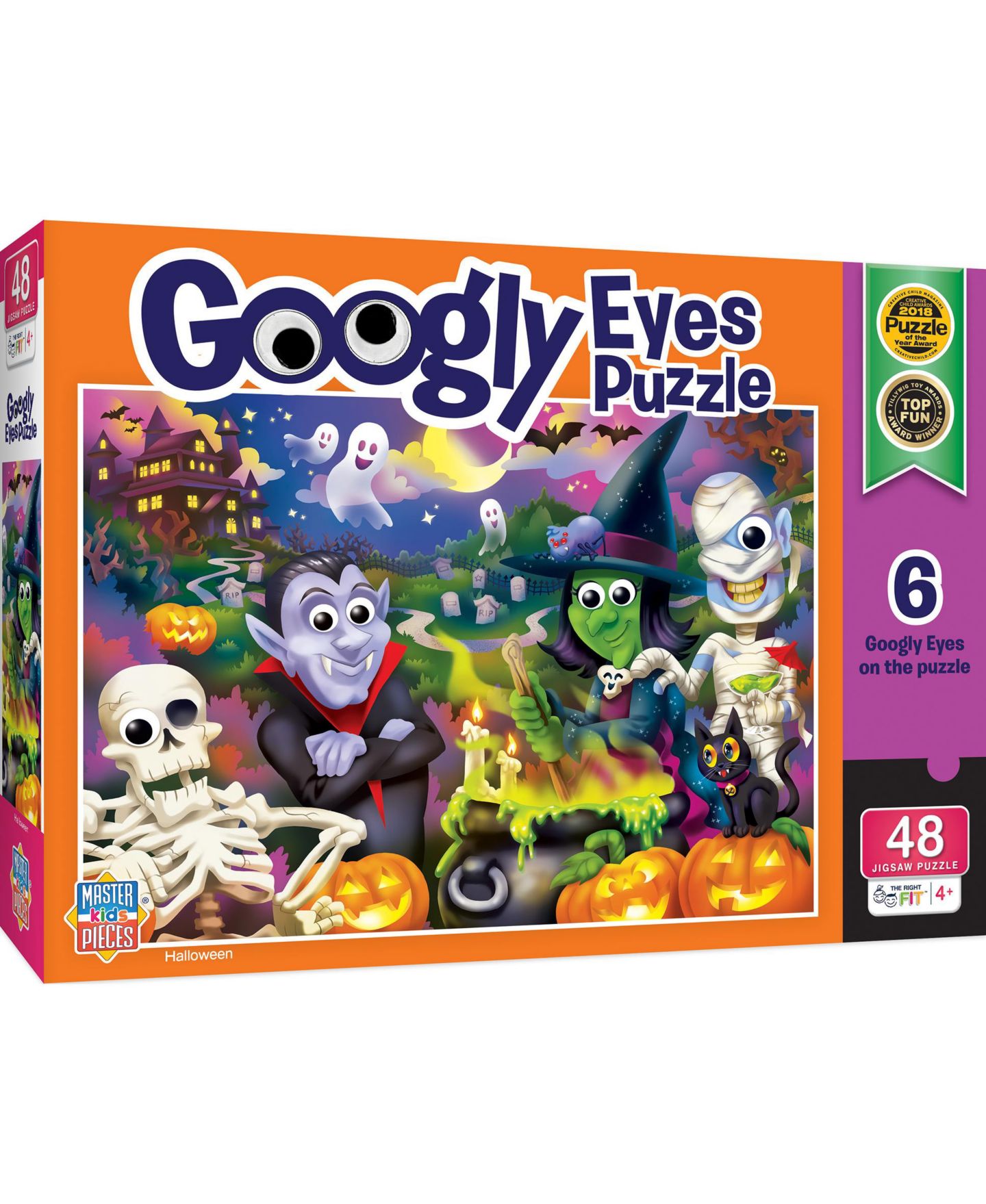 Детский пазл MasterPieces Puzzles Googly Eyes Freaky Friends 48 Piece Puzzle, Ages 4+, цвет: Разноцветный — фото 1