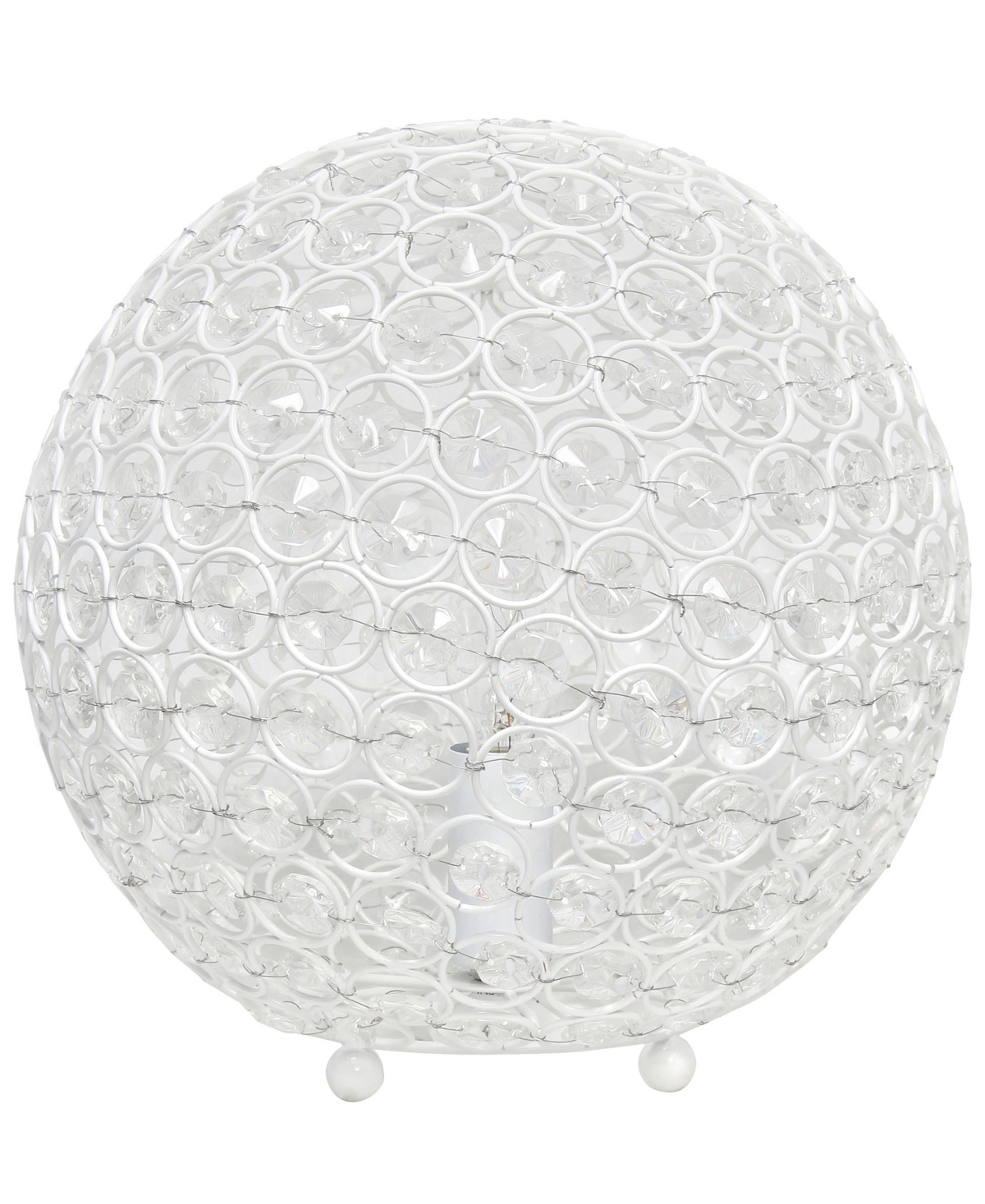 All The Rages Lalia Home Elipse 10" Crystal Orb Table Lamp In White