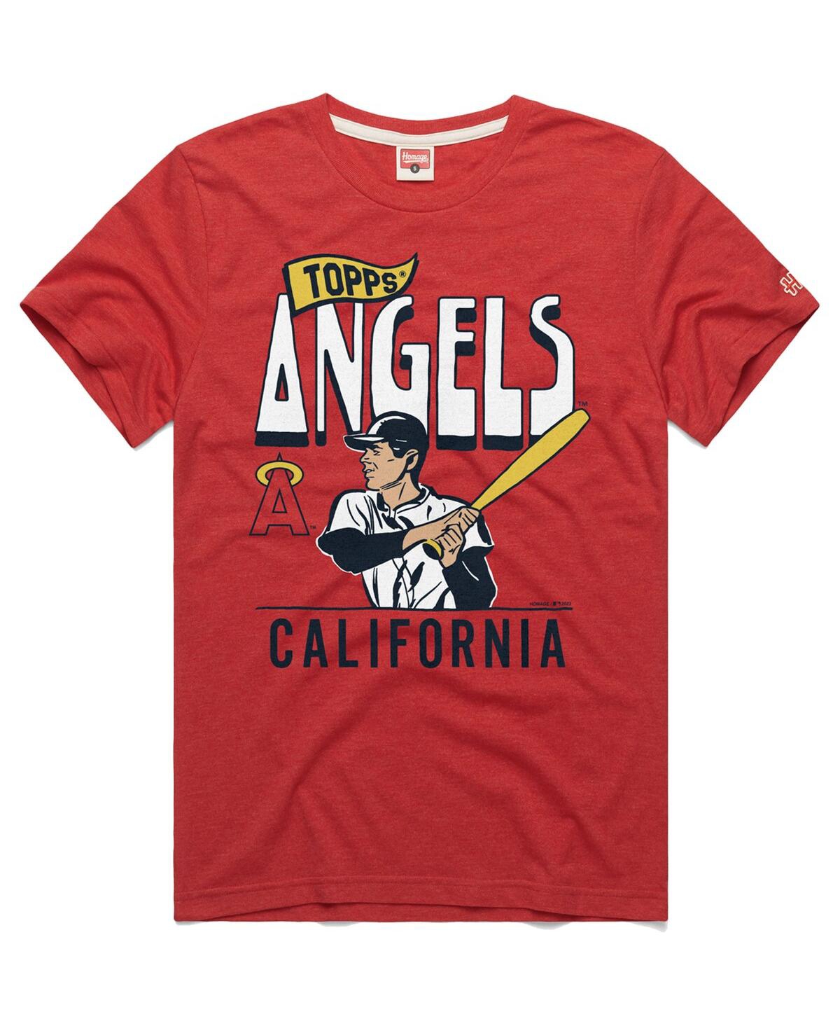 Homage Men's  X Topps Red Los Angeles Angels Tri-blend T-shirt