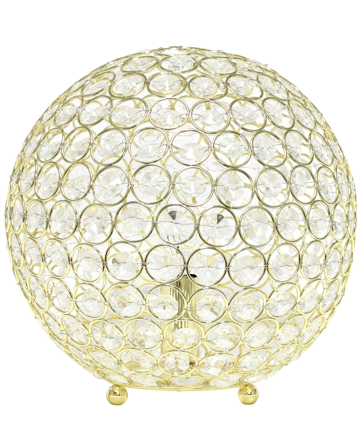 All The Rages Lalia Home Elipse 8" Metal Crystal Orb Table Lamp In Gold