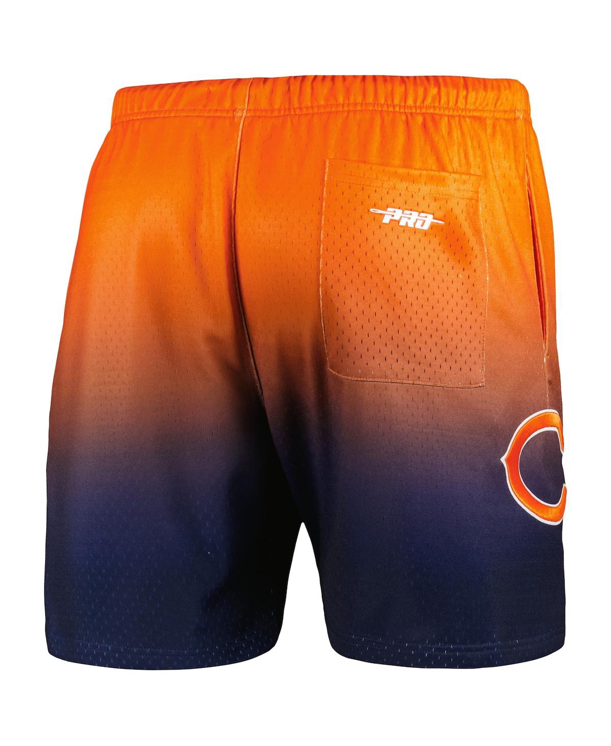 Shop Pro Standard Men's  Navy, Orange Chicago Bears Ombre Mesh Shorts In Navy,orange
