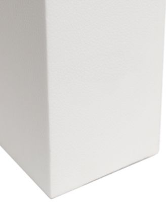 Lalia Home Lexington 21" Leather Base Modern Home D&eacute;cor Bedside Table Lamp with White Rectangular Fabric Shade