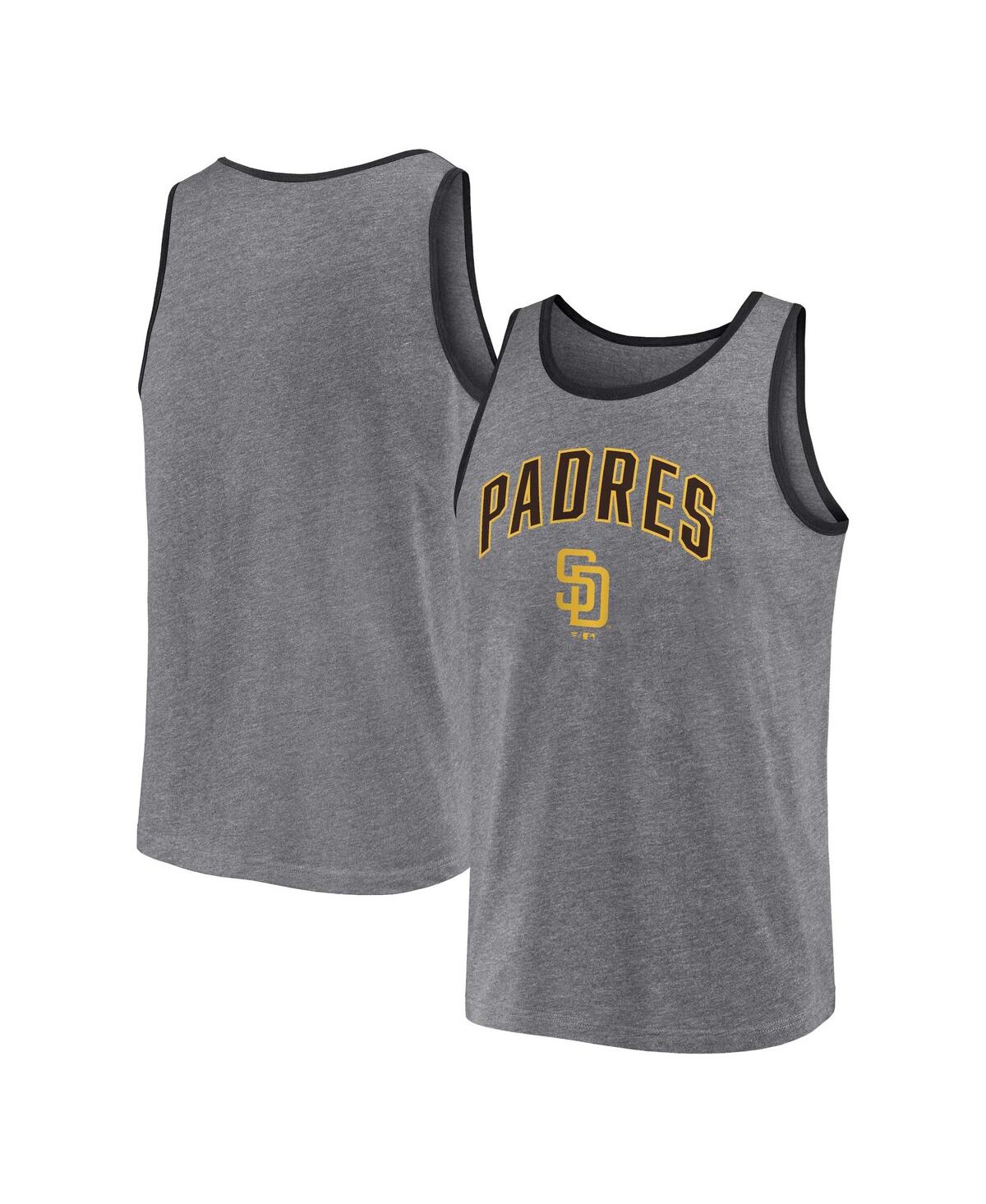 PROFILE MEN'S PROFILE HEATHER CHARCOAL SAN DIEGO PADRES BIG AND TALL ARCH OVER LOGO TANK TOP