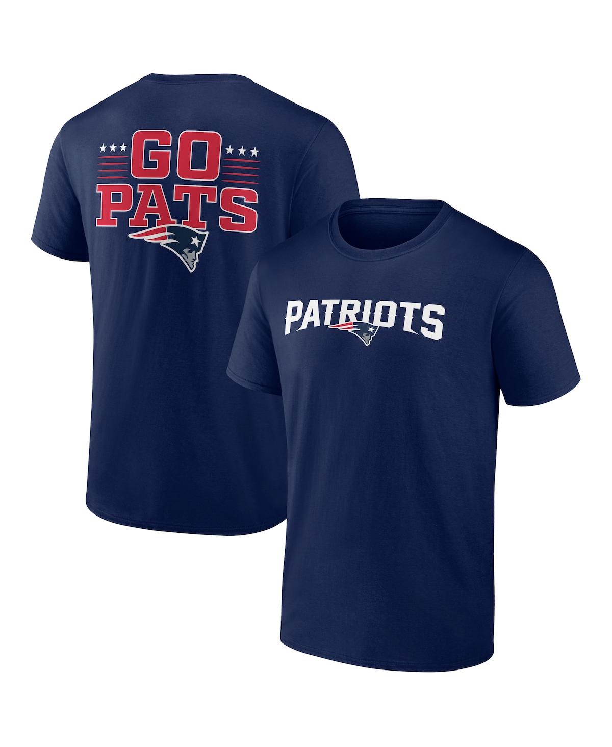 Men's Profile Navy New England Patriots Big and Tall Two-Sided T-shirt - Navy