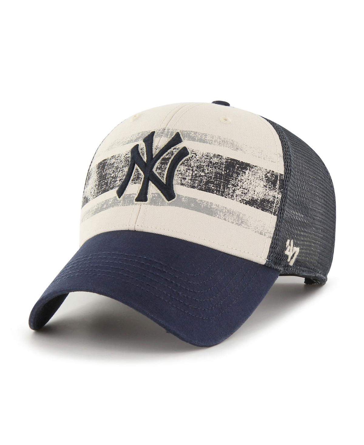 47 Brand Men's ' Navy New York Yankees Breakout Mvp Trucker Adjustable Hat In Neutral