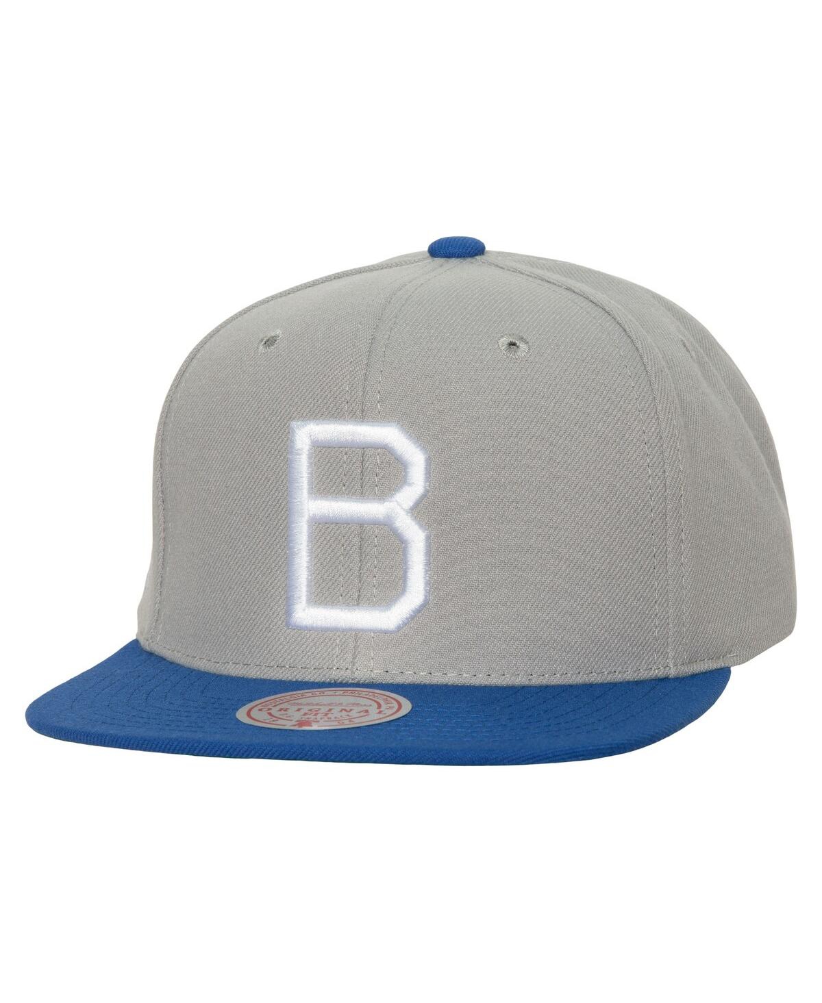 Mitchell & Ness Men's  Gray Brooklyn Dodgers Cooperstown Collection Away Snapback Hat