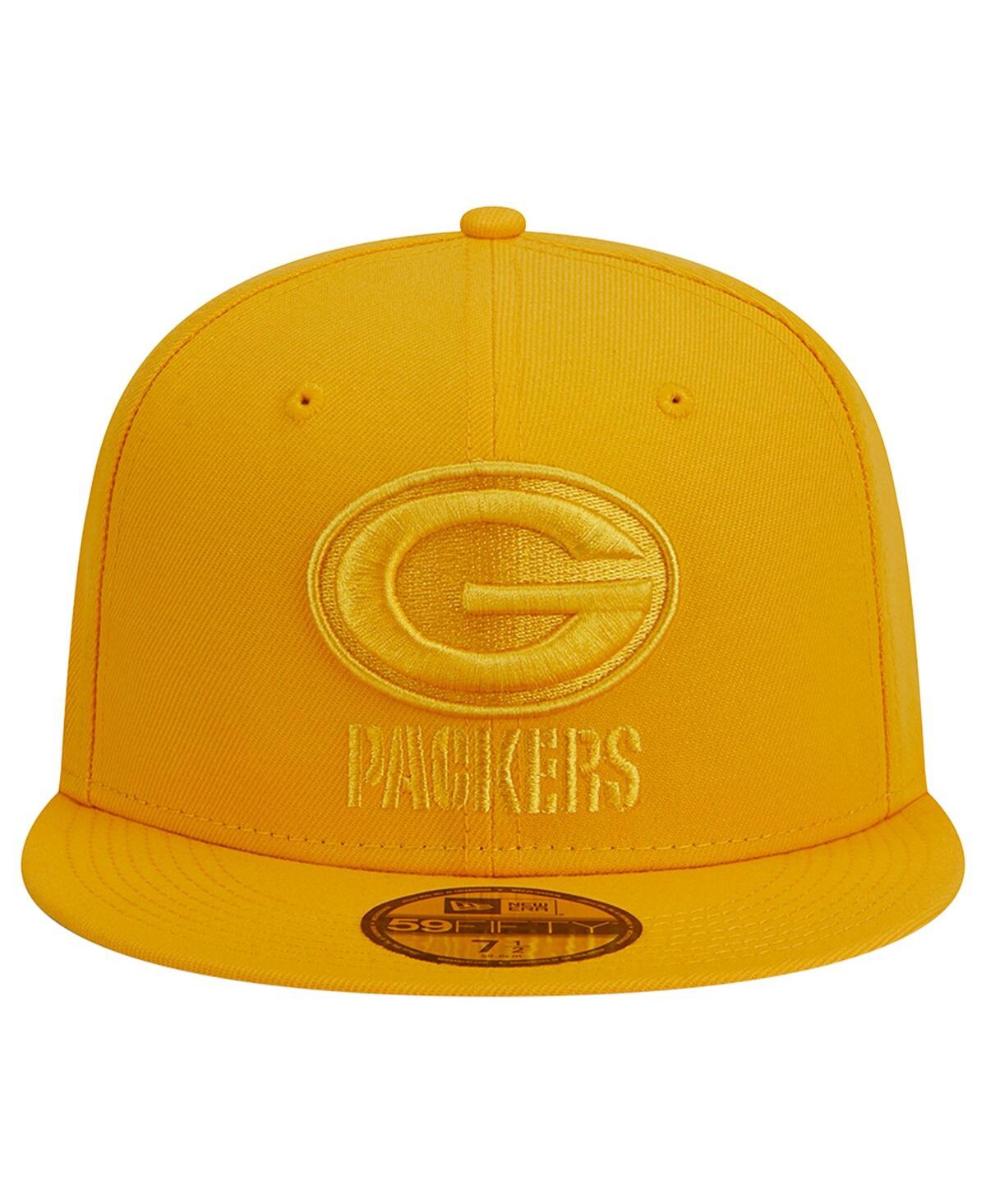Shop New Era Men's  Gold Green Bay Packers Color Pack 59fifty Fitted Hat