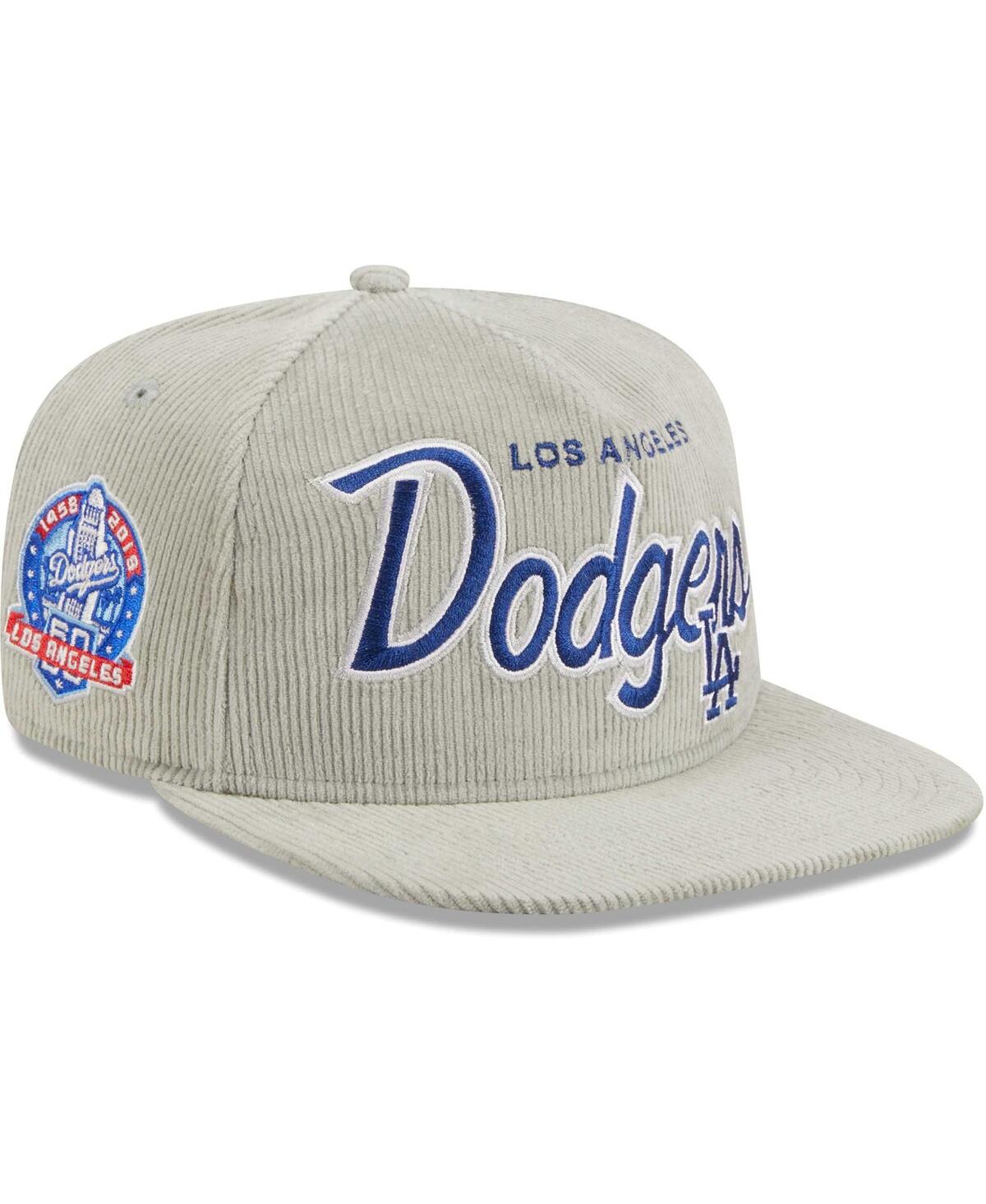 Men's New EraLos Angeles Dodgers Corduroy Golfer Adjustable Hat - Gray