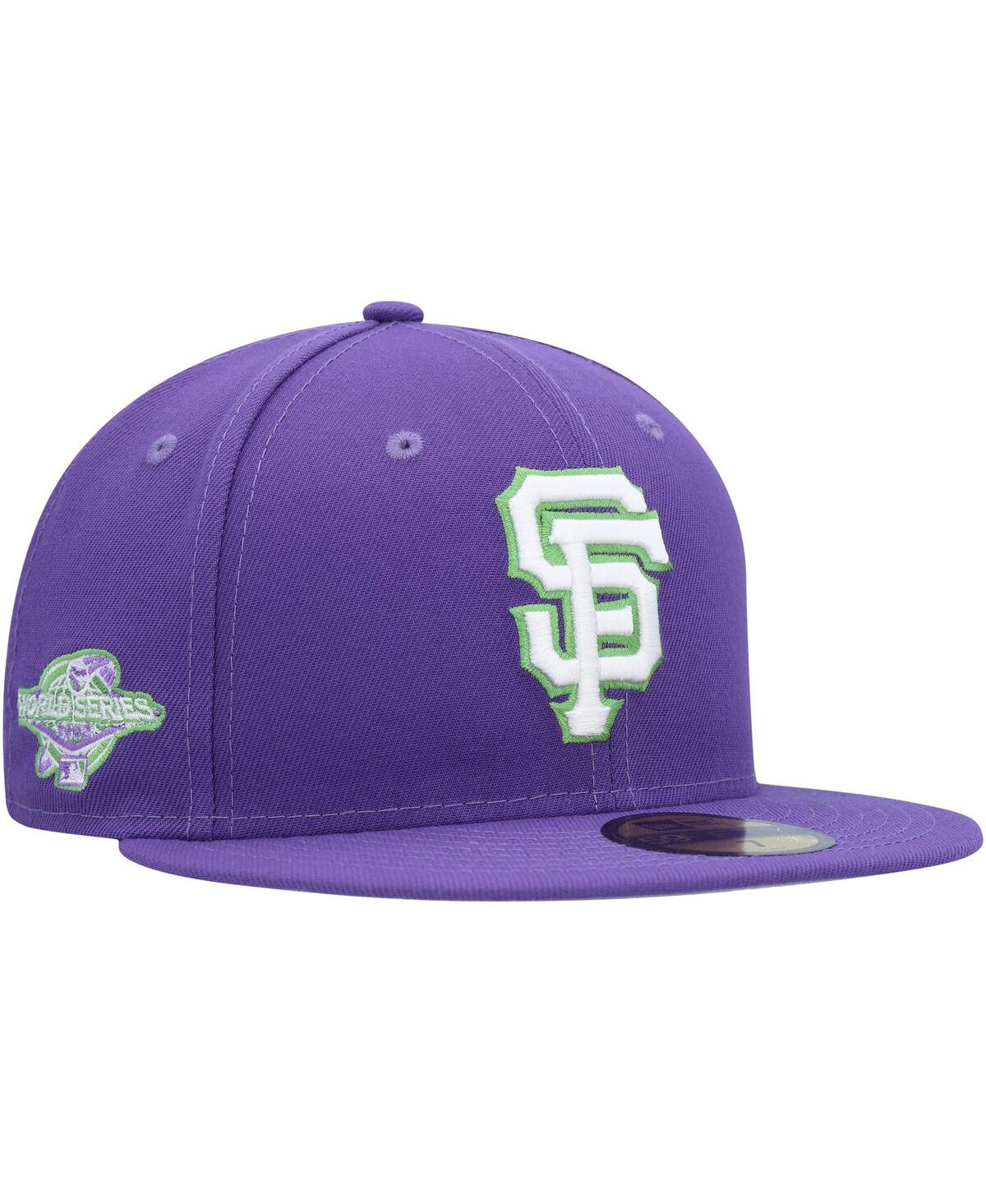 Men's New EraSan Francisco Giants Lime Side Patch 59FIFTY Fitted Hat - Purple
