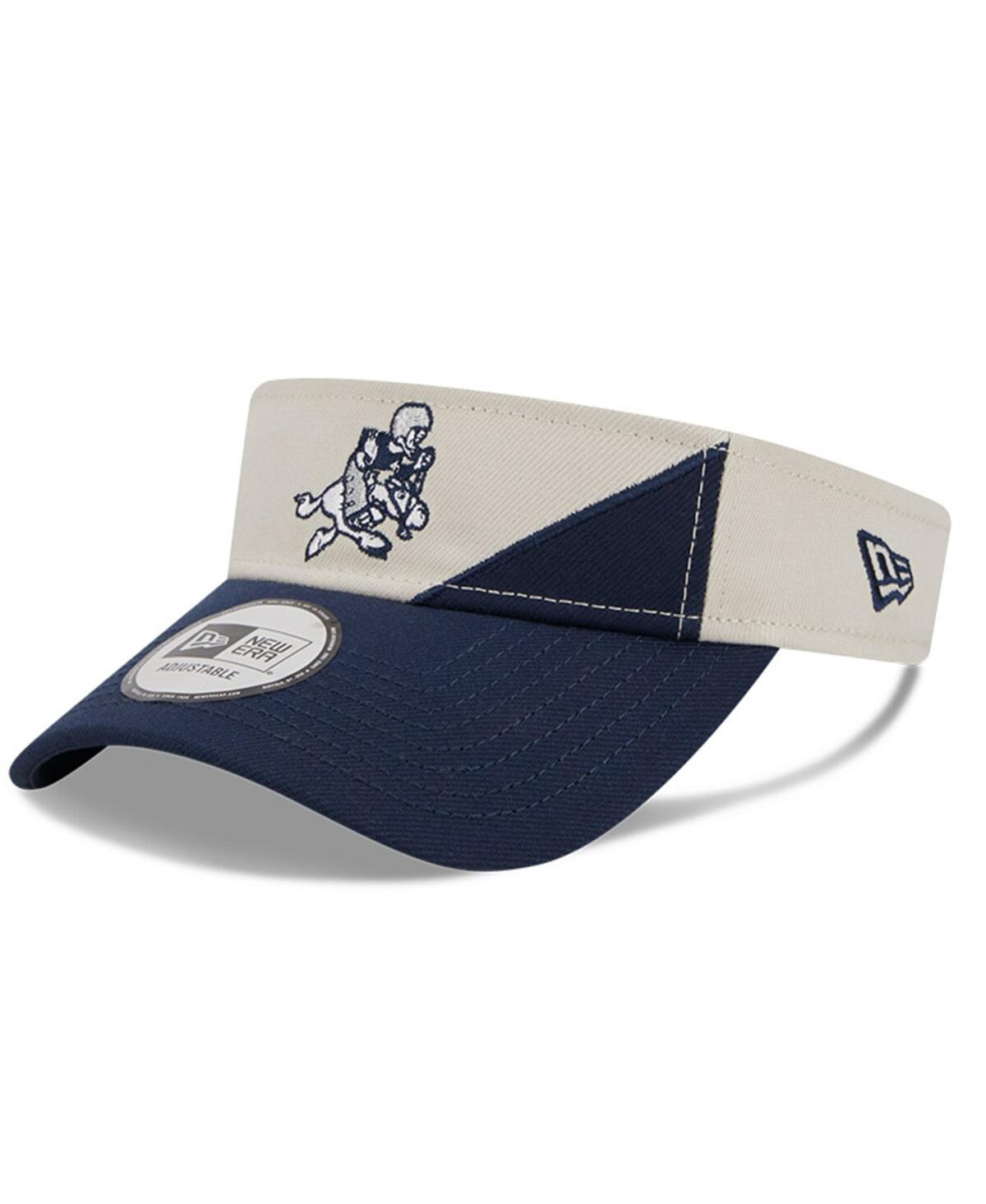 New Era Men's  Cream, Navy Dallas Cowboys 2023 Sideline Historic Adjustable Visor In Cream,navy