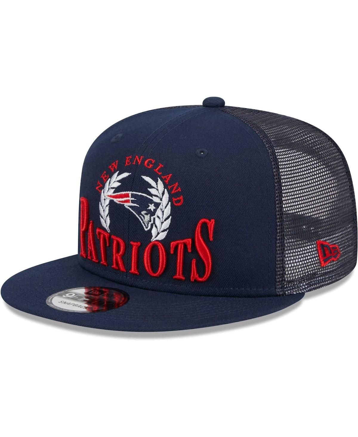Shop New Era Men's  Navy New England Patriots Collegiate Trucker 9fifty Snapback Hat