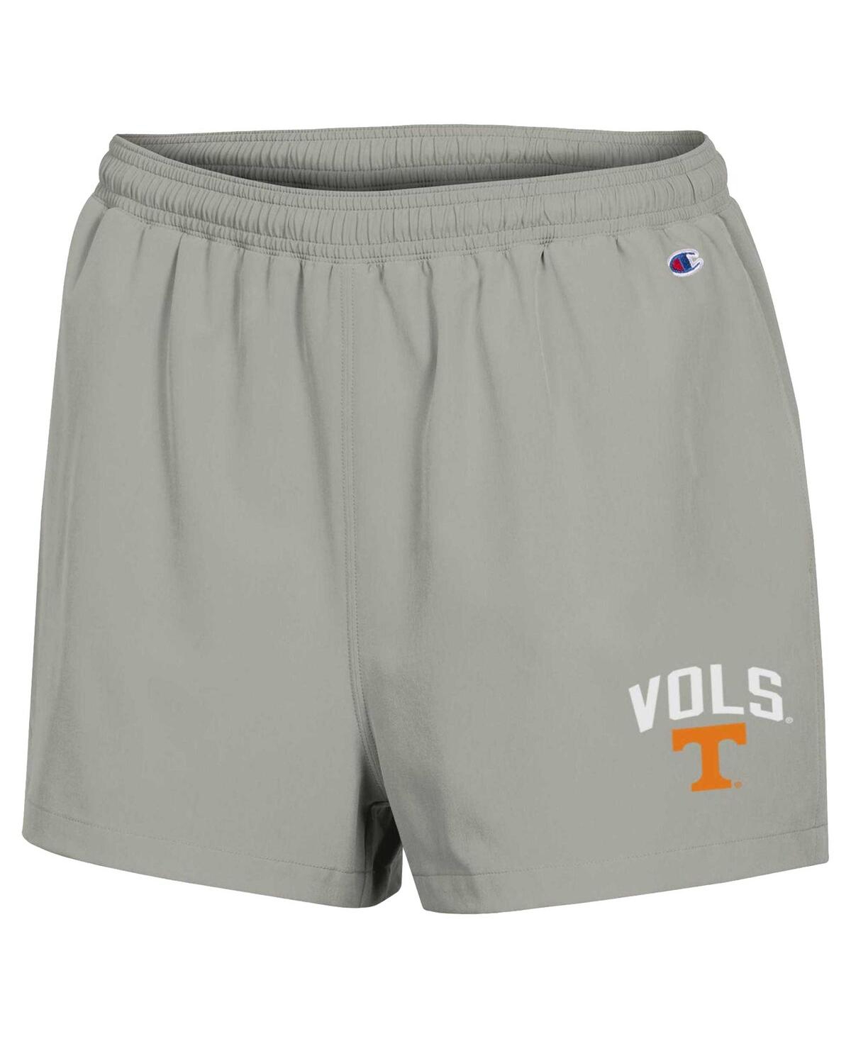 Shop Champion Women's  Gray Tennessee Volunteers Football Fan High Waist Shorts